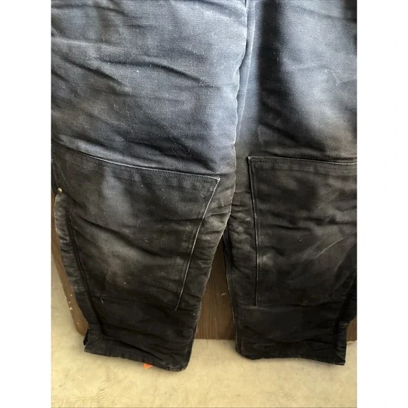 1998 Carhartt R03BLK Duck‎ Bib Overalls 42x30 Black Union Made USA Quilt Lined - Picture 6 of 16